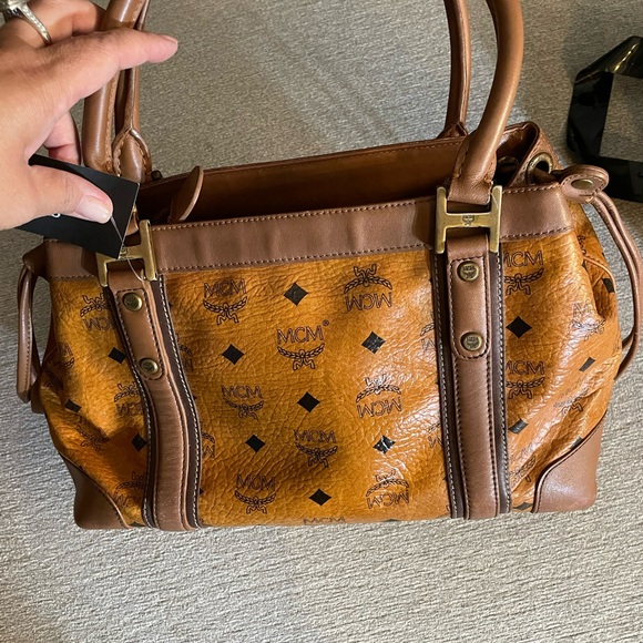MCM Monogram Shoulder Bag in Cognac - Picture 8 of 11